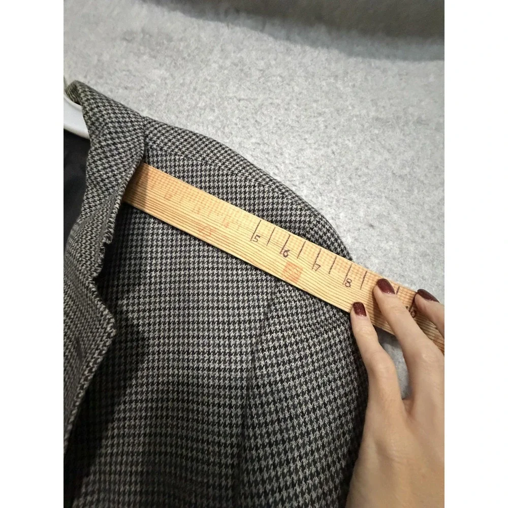 Chaps Ralph Lauren Blazer Sport Coat Mens 44L Gray Wool Check‎ Tweed Jacket
